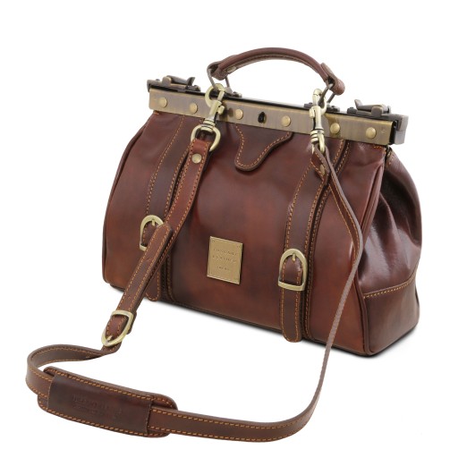Monalisa Doctor gladstone leather bag with front straps