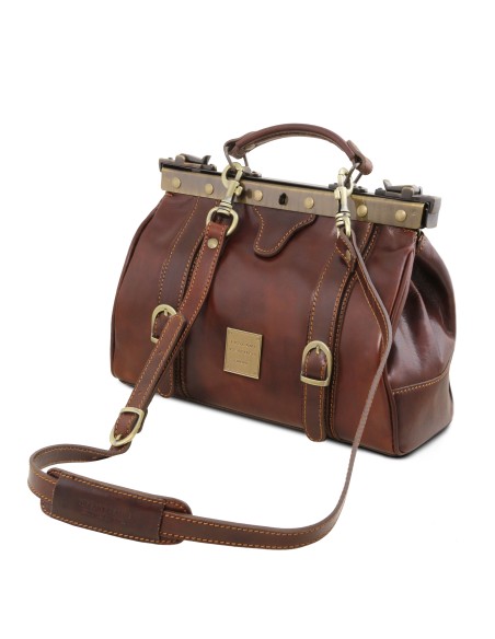 Monalisa Doctor gladstone leather bag with front straps