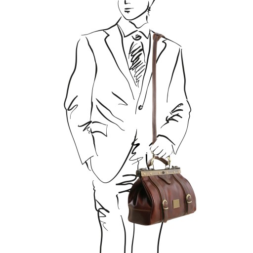 Monalisa Doctor gladstone leather bag with front straps