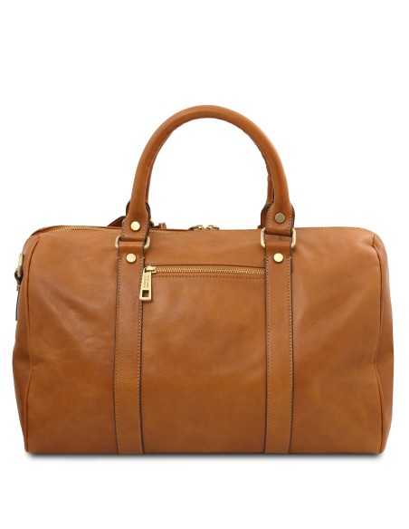 TL Voyager Reisetasche aus Leder mit Fach auf der Ruckseite Klein