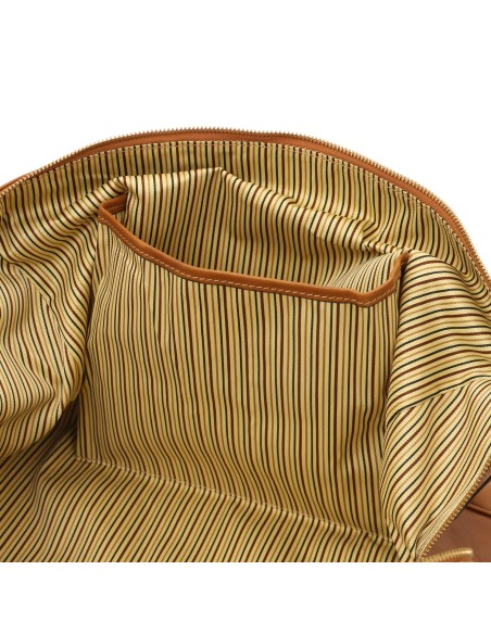 TL Voyager Reisetasche aus Leder mit Fach auf der Ruckseite Klein
