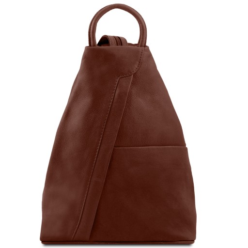 Shanghai Rucksack Tropfendesign aus weichem Leder