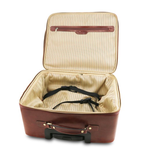 Varsavia Leather pilot case with two wheels