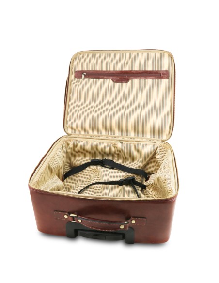 Varsavia Leather pilot case with two wheels