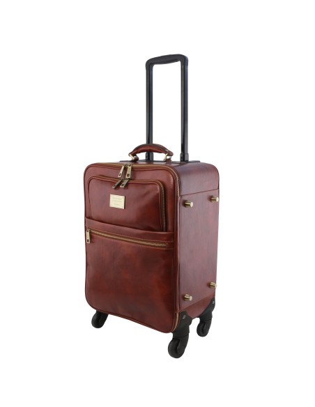 TL Voyager 4 Wheels vertical leather trolley
