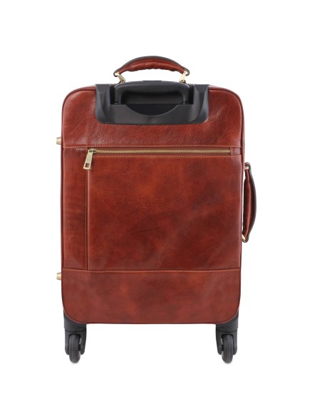 TL Voyager 4 Wheels vertical leather trolley