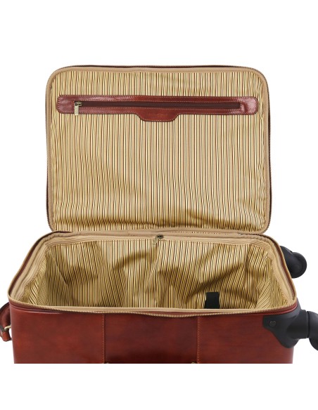 TL Voyager 4 Wheels vertical leather trolley