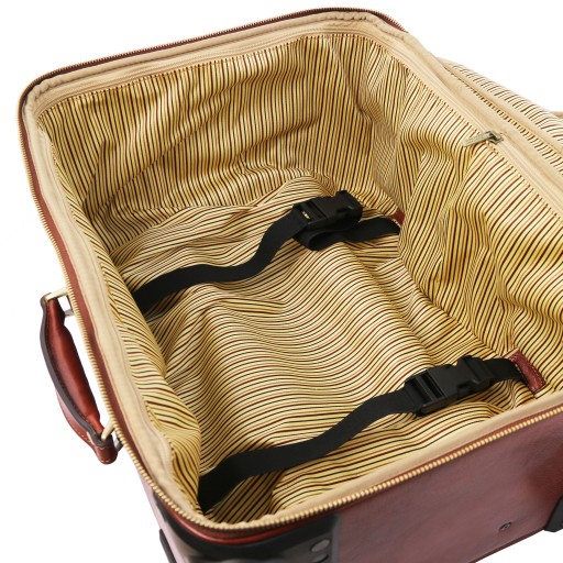 TL Voyager 4 Wheels vertical leather trolley