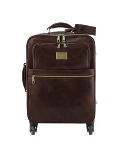 TL Voyager 4 Wheels vertical leather trolley