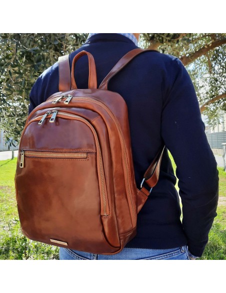 Perth 2 Compartments leather backpack