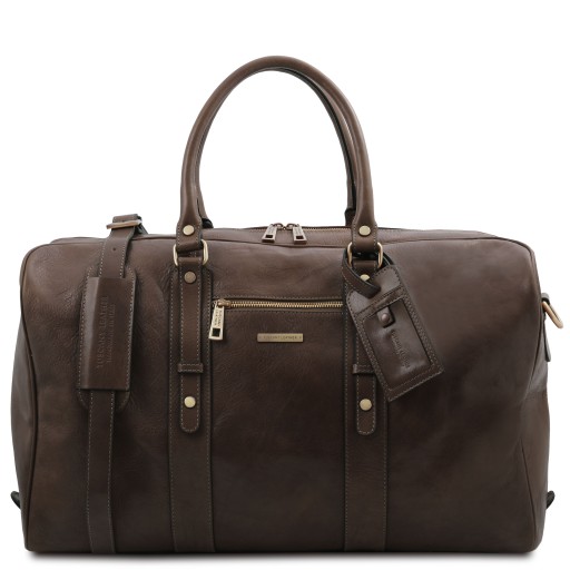 TL Voyager Reisetasche aus Leder mit Vorderfach