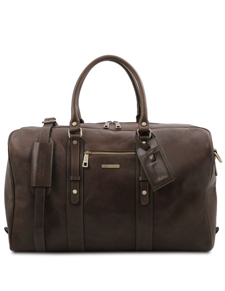 TL Voyager Reisetasche aus Leder mit Vorderfach