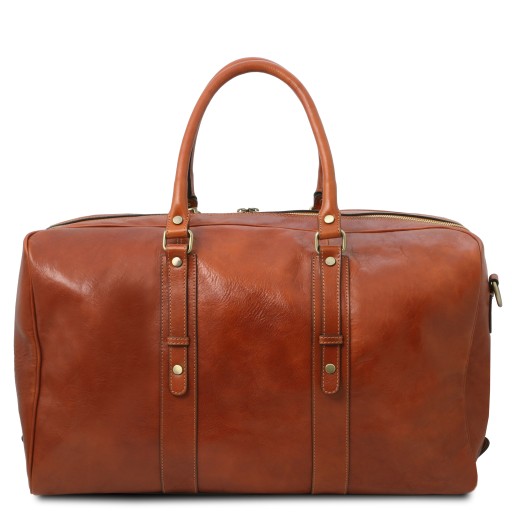 TL Voyager Reisetasche aus Leder mit Vorderfach