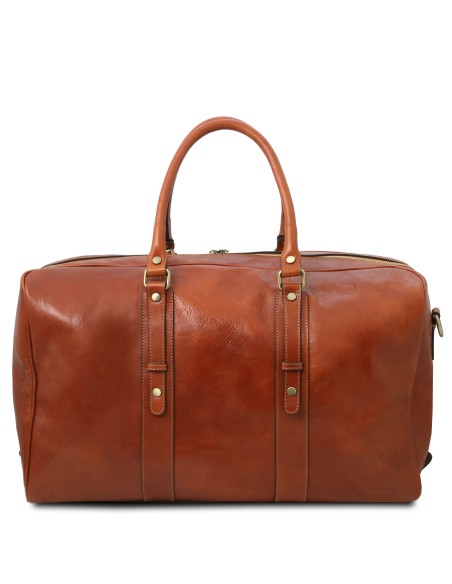 TL Voyager Reisetasche aus Leder mit Vorderfach