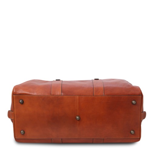 TL Voyager Leather travel bag with front pocket