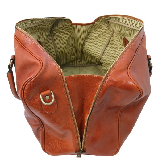 TL Voyager Reisetasche aus Leder mit Vorderfach