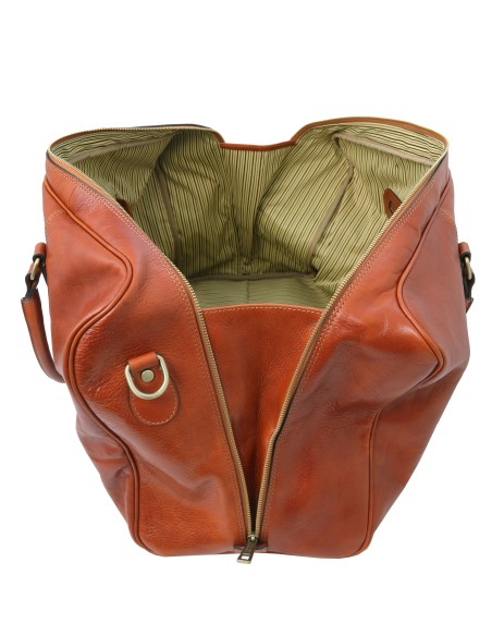 TL Voyager Reisetasche aus Leder mit Vorderfach