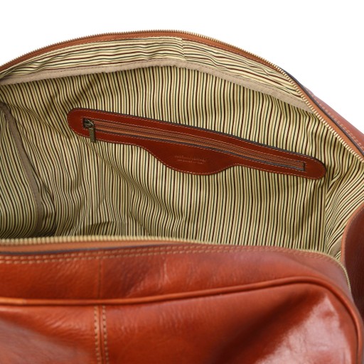 TL Voyager Reisetasche aus Leder mit Vorderfach