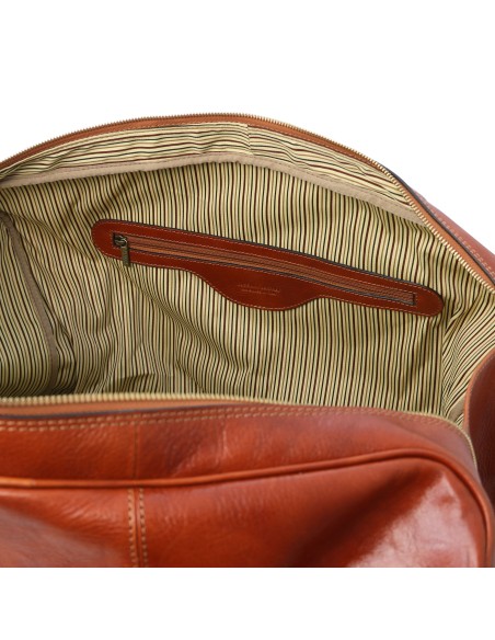 TL Voyager Reisetasche aus Leder mit Vorderfach