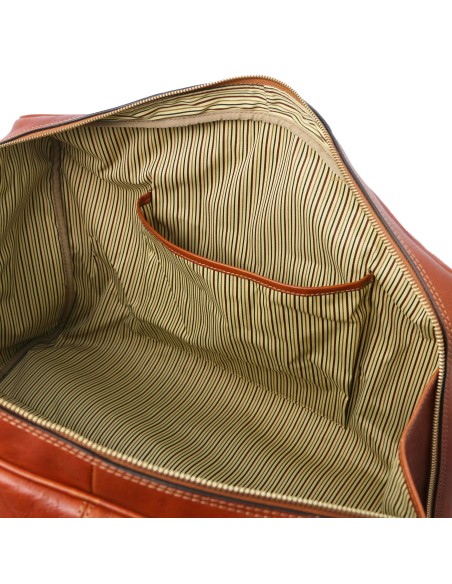TL Voyager Reisetasche aus Leder mit Vorderfach