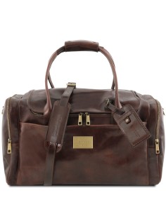 TL Voyager Reisetasche aus Leder mit 2 Reissverschluss Seitentaschen