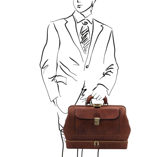 Giotto Exclusive double bottom leather doctor bag