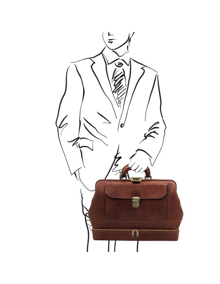 Giotto Exclusive double bottom leather doctor bag