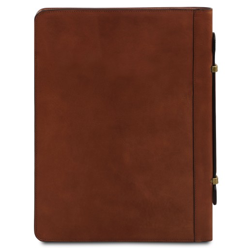 Cesare Leather document case with handle and ring binder