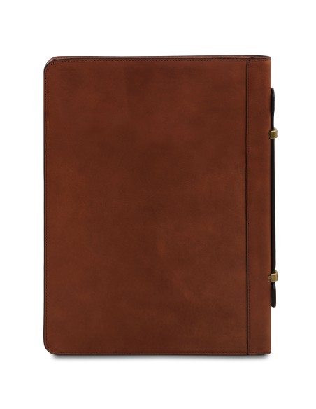 Cesare Leather document case with handle and ring binder