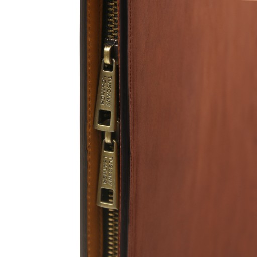 Cesare Leather document case with handle and ring binder