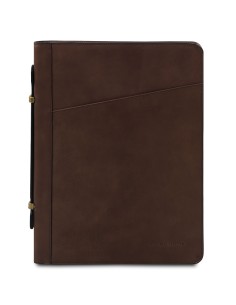 Cesare Leather document case with handle and ring binder