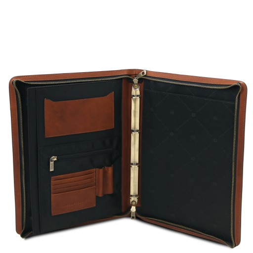 Augusto Leather document case with ring binder