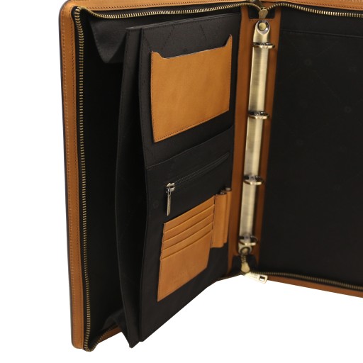 Augusto Leather document case with ring binder