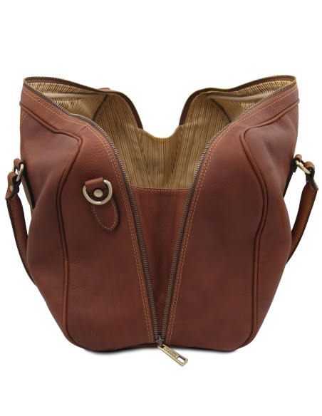 Lisbona Travel leather duffle bag Small size