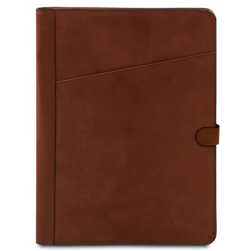 Adriano Leather document case with button closure