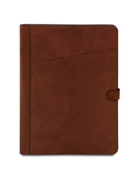 Adriano Leather document case with button closure