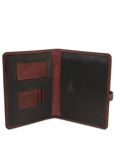 Adriano Leather document case with button closure