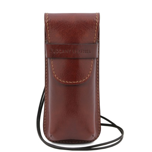 Exclusive leather crossbody case for glasses