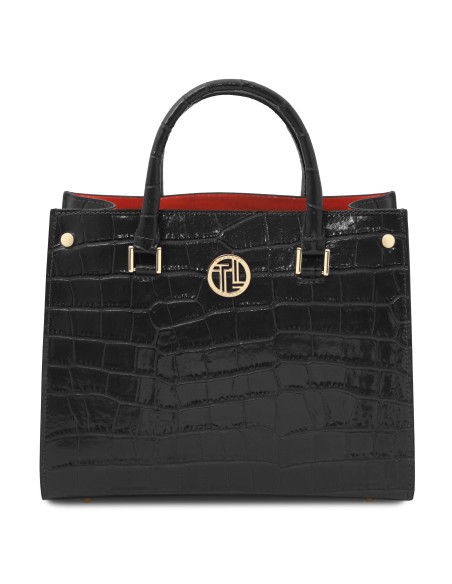 Croque Croc print leather handbag