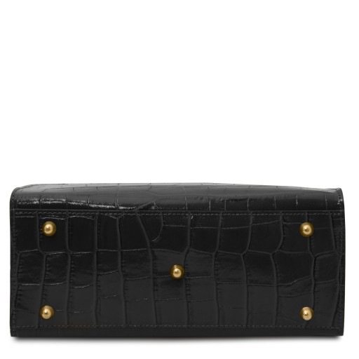 Croque Croc print leather handbag