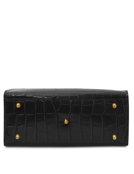 Croque Croc print leather handbag