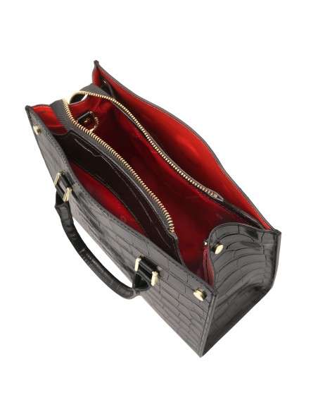Croque Croc print leather handbag