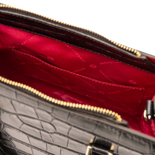 Croque Handtasche aus Leder mit Kroko Pragung