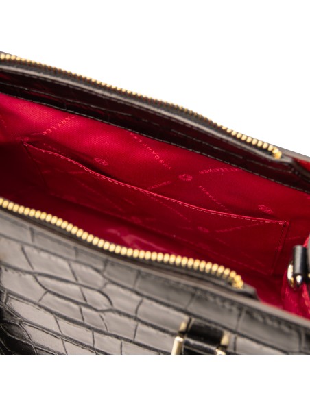 Croque Handtasche aus Leder mit Kroko Pragung