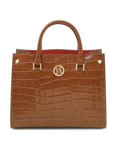 Croque Croc print leather handbag