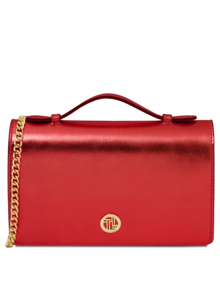 Opera Metallic leather with chain strap