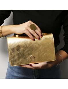 Opera Metallic leather with chain strap 2