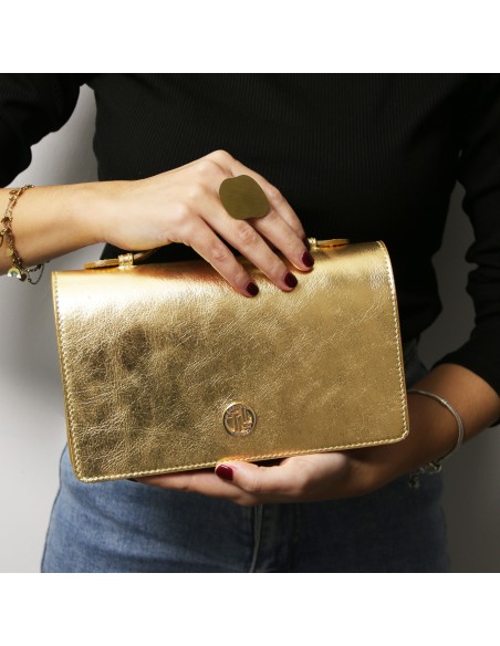Opera Metallic leather with chain strap