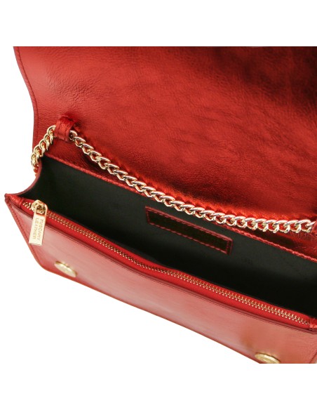 Opera Metallic leather with chain strap