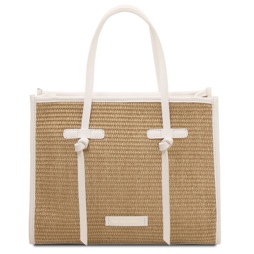Frame Schultertasche aus Raffia